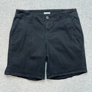 Maurices Bermuda Shorts WMNS 14 Black Mid Rise Cotton Blend H1016 Outdoor Hiking